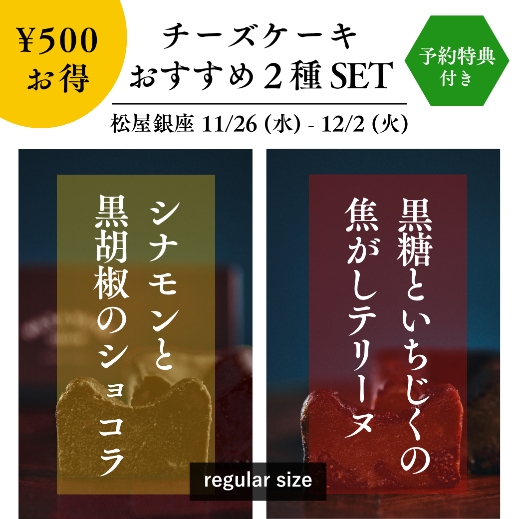 【レギュラーサイズ】テリーヌチーズケーキ 「少しの沈黙」おすすめ2点セット